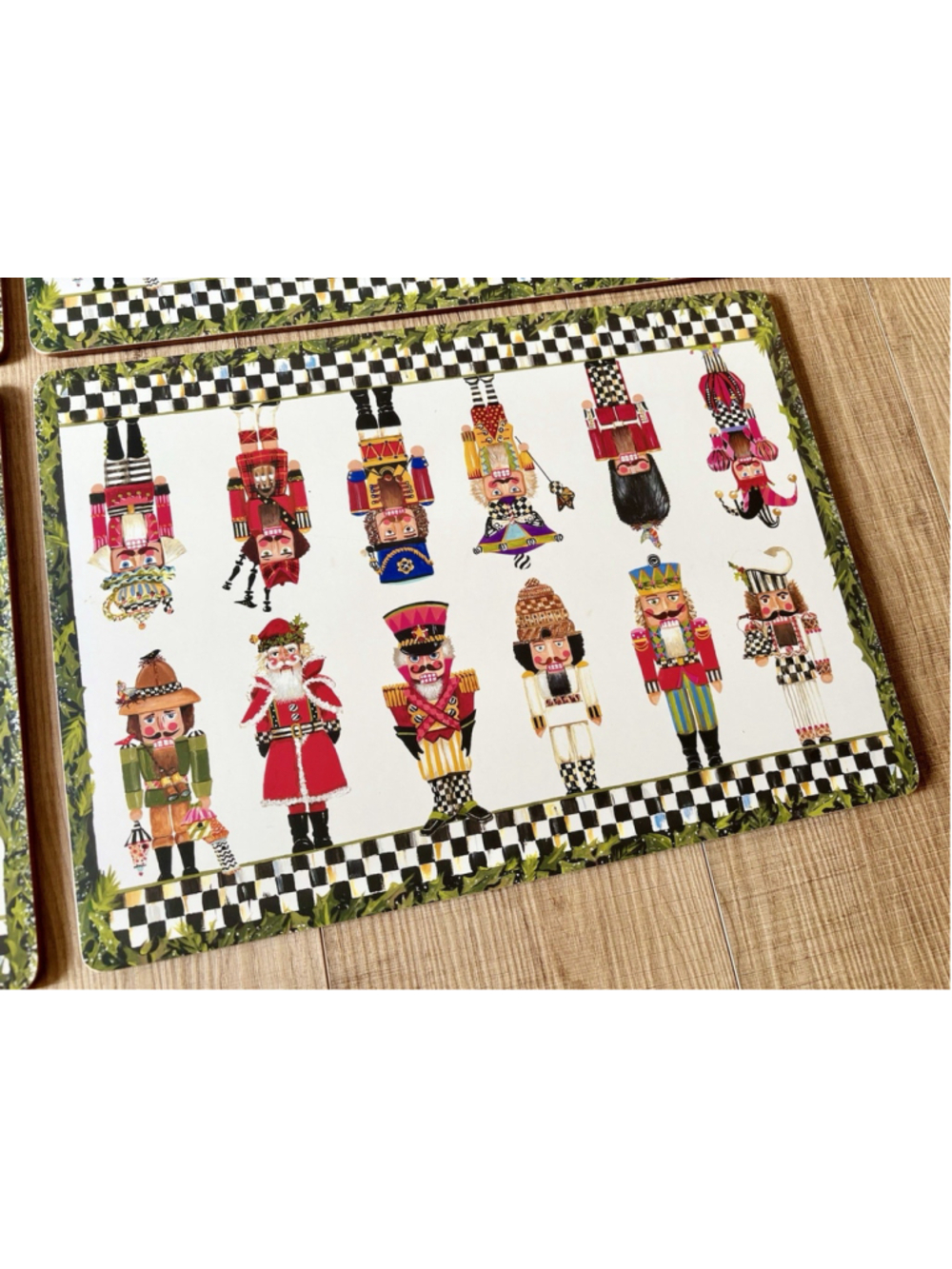 MACKENZIE CHILDS COURTLY CHRISTMAS Nutcracker Brigade Set Of 4 Placemats Cork
